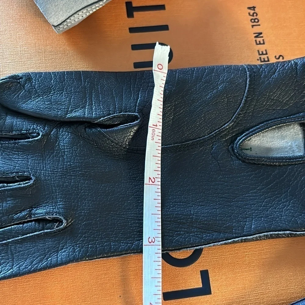 ARIS Leather Gloves With a Bow Made in Germany 6.5